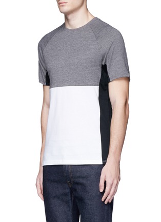 Front View - Click To Enlarge - TOPMAN - Mesh panel jersey T-shirt