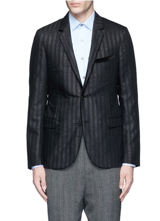 Main View - Click To Enlarge - LANVIN - Glitter stripe wool tuxedo blazer