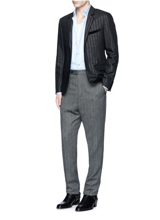 Figure View - Click To Enlarge - LANVIN - Glitter stripe wool tuxedo blazer