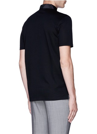 Back View - Click To Enlarge - LANVIN - Slim fit grosgrain collar polo shirt