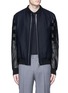Main View - Click To Enlarge - LANVIN - Patchwork leather sleeve baseball jacket
