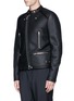 Front View - Click To Enlarge - LANVIN - Vintage shearling leather biker jacket