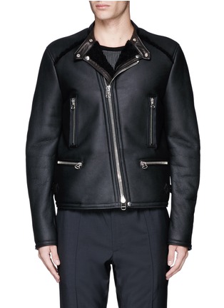 Main View - Click To Enlarge - LANVIN - Vintage shearling leather biker jacket