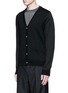 Front View - Click To Enlarge - LANVIN - Mixed media cardigan