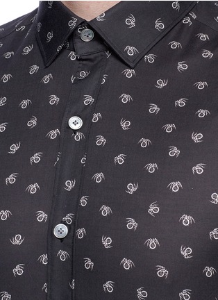 Detail View - Click To Enlarge - LANVIN - Slim fit spider print cotton shirt