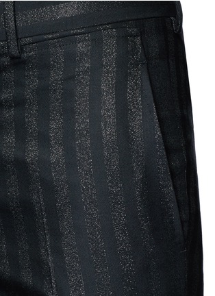 Detail View - Click To Enlarge - LANVIN - Glitter stripe wool tuxedo pants
