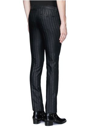 Back View - Click To Enlarge - LANVIN - Glitter stripe wool tuxedo pants