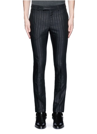 Main View - Click To Enlarge - LANVIN - Glitter stripe wool tuxedo pants