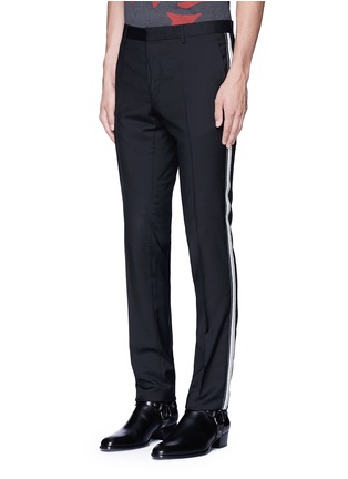 Front View - Click To Enlarge - LANVIN - Slim fit ribbon stripe wool pants