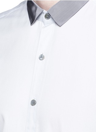 Detail View - Click To Enlarge - LANVIN - Slim fit grosgrain collar shirt