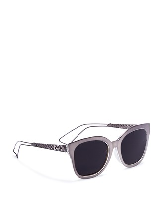 Figure View - Click To Enlarge - DIOR - 'Diorama 1' metal openwork temple square cat eye sunglasses