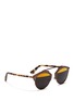 Figure View - Click To Enlarge - DIOR - 'Dior So Real' tortoiseshell temple inset metallic stripe sunglasses