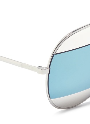 Detail View - Click To Enlarge - DIOR - 'Dior Split' inset metal aviator mirror sunglasses