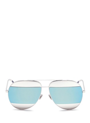 Main View - Click To Enlarge - DIOR - 'Dior Split' inset metal aviator mirror sunglasses