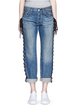 Detail View - Click To Enlarge - 73115 - Rope lace-up side selvedge jeans