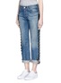Front View - Click To Enlarge - 73115 - Rope lace-up side selvedge jeans
