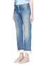 Front View - Click To Enlarge - 73115 - Petersham ribbon bow cuff selvedge jeans