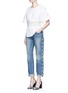 Figure View - Click To Enlarge - 73115 - Faux pearl embellished selvedge jeans