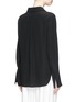 Back View - Click To Enlarge - CHLOÉ - Ruffle lace-up silk crepe de Chine blouse