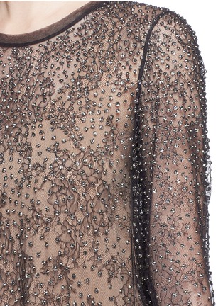 Detail View - Click To Enlarge - CHLOÉ - Crystal embellished floral lace top