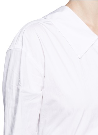 Detail View - Click To Enlarge - EMILIO PUCCI - Point collar one-shoulder poplin shirt