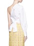 Back View - Click To Enlarge - EMILIO PUCCI - Point collar one-shoulder poplin shirt