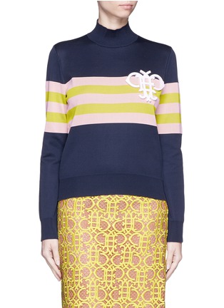 Main View - Click To Enlarge - EMILIO PUCCI - Logo appliqué high neck sweater