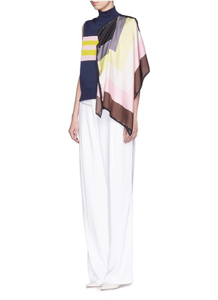 Figure View - Click To Enlarge - EMILIO PUCCI - Drape scarf sleeveless turtleneck sweater