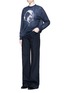 Figure View - Click To Enlarge - EMILIO PUCCI - Tourist face embroidery bonded tulle top