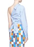 Back View - Click To Enlarge - EMILIO PUCCI - Point collar one-shoulder poplin shirt