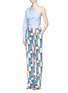 Figure View - Click To Enlarge - EMILIO PUCCI - Point collar one-shoulder poplin shirt