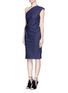 Front View - Click To Enlarge - EMILIO PUCCI - Tie back one-shoulder chambray dress