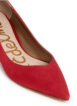 Detail View - Click To Enlarge - SAM EDELMAN - 'Laura' leather trim suede pumps