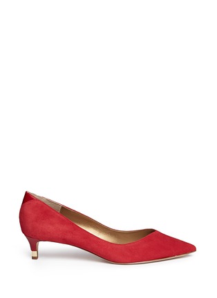 Main View - Click To Enlarge - SAM EDELMAN - 'Laura' leather trim suede pumps