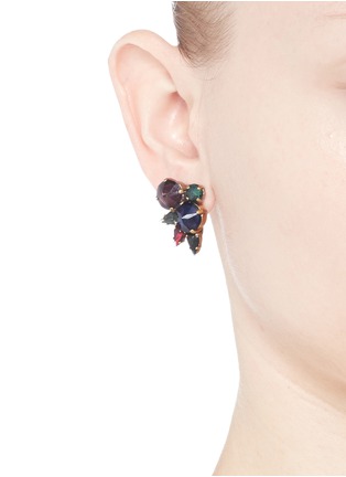 Figure View - Click To Enlarge - ERICKSON BEAMON - 'Hyperdrive' small Swarovski crystal cluster earrings