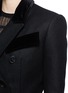 Detail View - Click To Enlarge - ALEXANDER MCQUEEN - Velvet trim double breasted compact wool felt coat