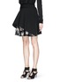 Front View - Click To Enlarge - ALEXANDER MCQUEEN - Floral jacquard ruffle hem neoprene skirt
