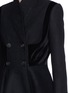 Detail View - Click To Enlarge - ALEXANDER MCQUEEN - Velvet harness silk jacquard hem double breasted coat