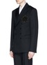 Front View - Click To Enlarge - ALEXANDER MCQUEEN - Glass crystal medallion double breasted blazer