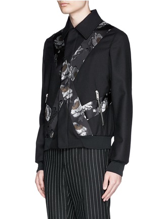 Front View - Click To Enlarge - ALEXANDER MCQUEEN - Cross floral jacquard blouson jacket