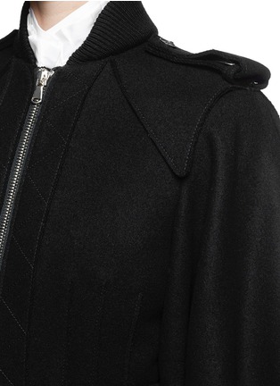 Detail View - Click To Enlarge - ALEXANDER MCQUEEN - Belted compact wool felt cape coat