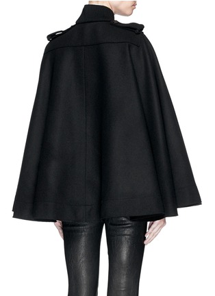 Back View - Click To Enlarge - ALEXANDER MCQUEEN - Belted compact wool felt cape coat
