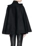 Back View - Click To Enlarge - ALEXANDER MCQUEEN - Belted compact wool felt cape coat
