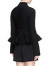 Back View - Click To Enlarge - ALEXANDER MCQUEEN - Double breasted rib knit wool peplum jacket