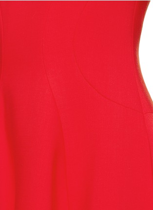Detail View - Click To Enlarge - ALEXANDER MCQUEEN - Ruffle sleeve bonded jersey dress