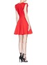Back View - Click To Enlarge - ALEXANDER MCQUEEN - Ruffle sleeve bonded jersey dress