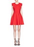 Main View - Click To Enlarge - ALEXANDER MCQUEEN - Ruffle sleeve bonded jersey dress