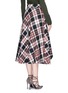 Back View - Click To Enlarge - ALEXANDER MCQUEEN - Asymmetric hem tartan plaid wool midi skirt