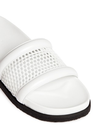 Detail View - Click To Enlarge - ALEXANDER WANG - 'Jac' mesh leather slider sandals
