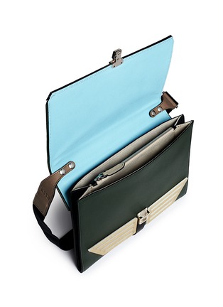 Detail View - Click To Enlarge - MSGM - Oversize colourblock leather shoulder bag